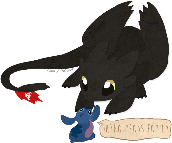 Baby Night Fury - Toothless And Stitch Cute (698x583)