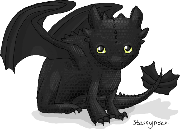 Night Fury-toothless Dragon By Starrypoke - Night Fury Dragon (707x510)