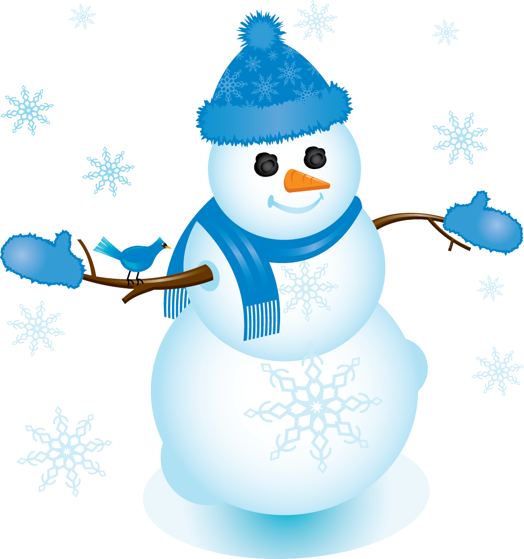 Snowman - Snowman With Blue Scarf (1042x1111)