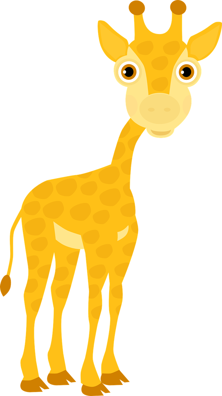 Giraffe Cub Zoo Africa Safari Png Image - ยีราฟ การ์ตูน Png (718x1280)