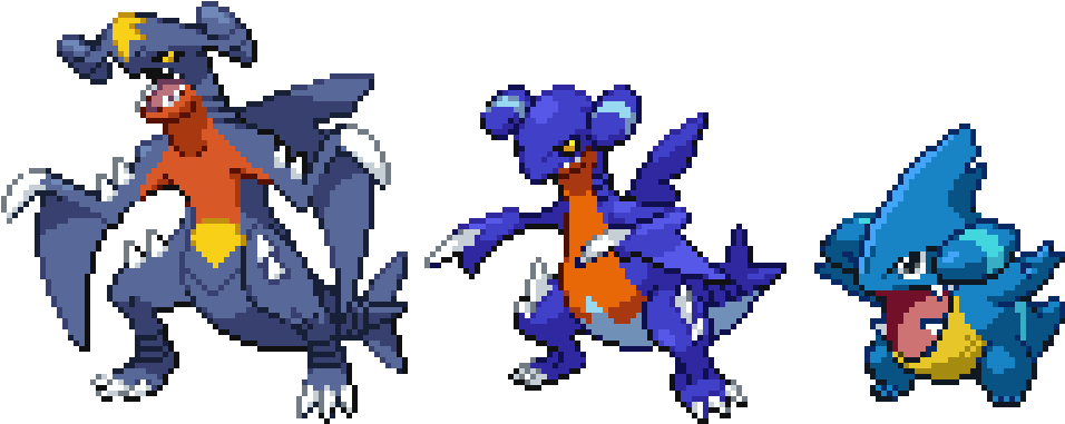 Garchomp Gabite Gible Shiny Pokemon Pokemon Dragon - Carvanha Pokemon Go Evolution (971x391)