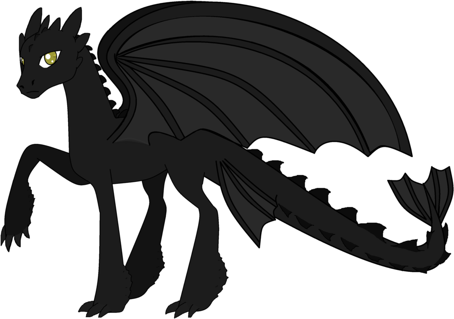 Night Fury Pony - Cartoon (1024x697)