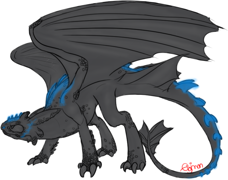 Titan Nightfury By Gigimon666 - Night Fury Png Deviantart (900x600)