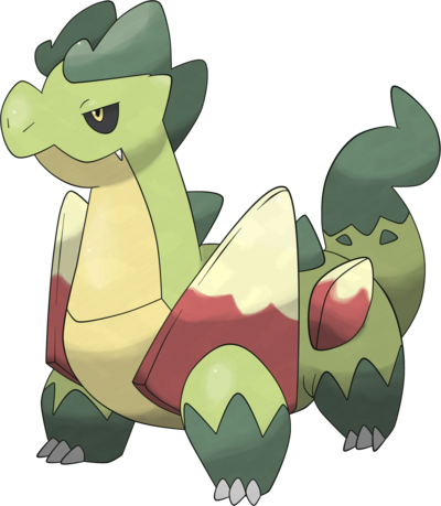 Komodo Dragon Clipart - Grass And Dragon Pokemon (400x459)