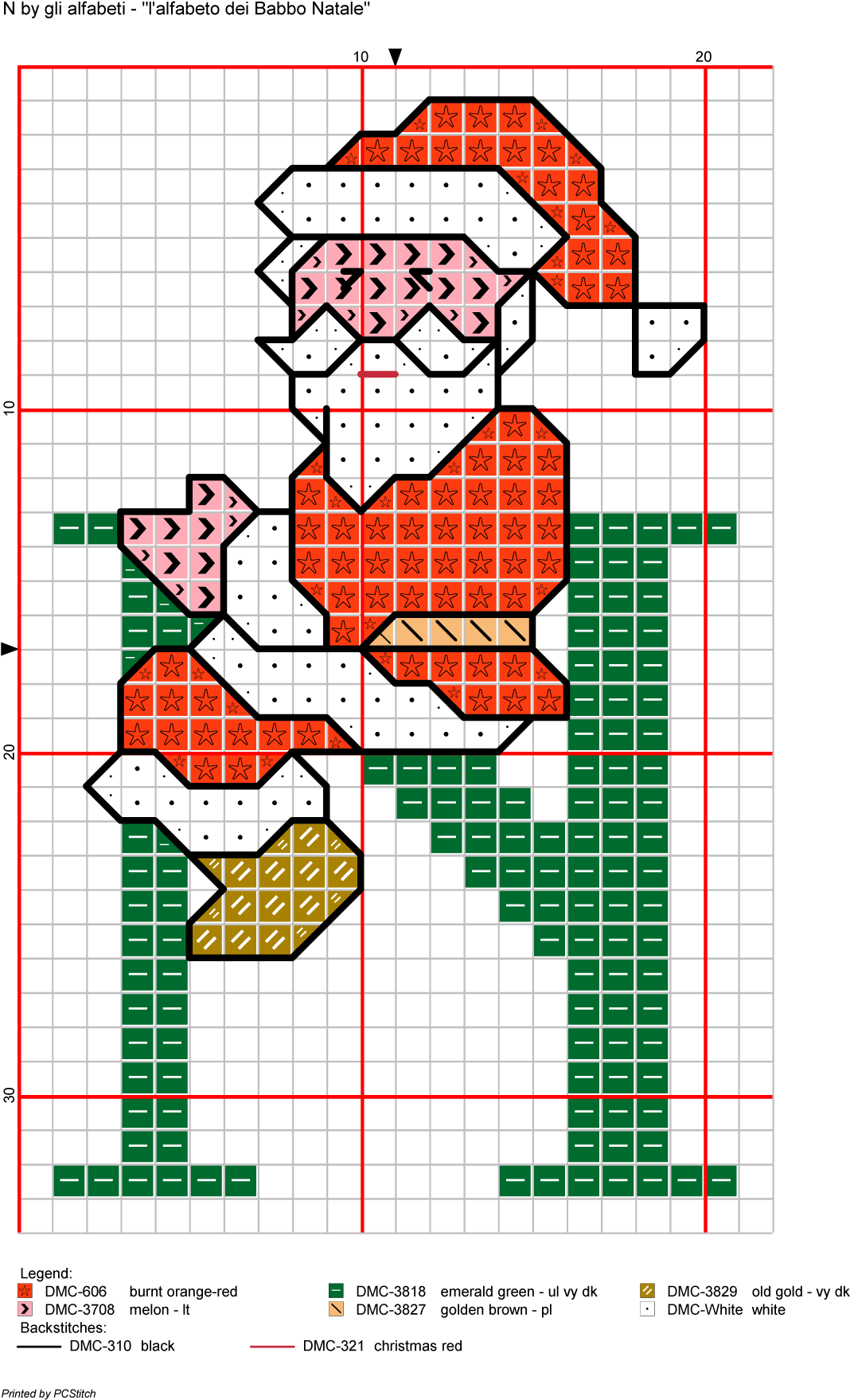 Alfabeto Dei Babbo Natale - Cross-stitch (1124x1772)