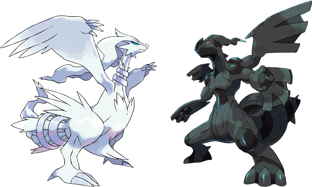 Reshiram-zekrom - Black And White Pokemon (1085x654)