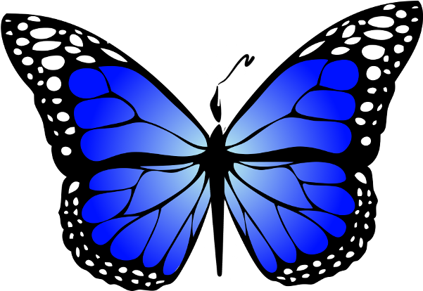 Icon Blue Gradiant Pen - Butterfly Clipart Black And White (600x600)