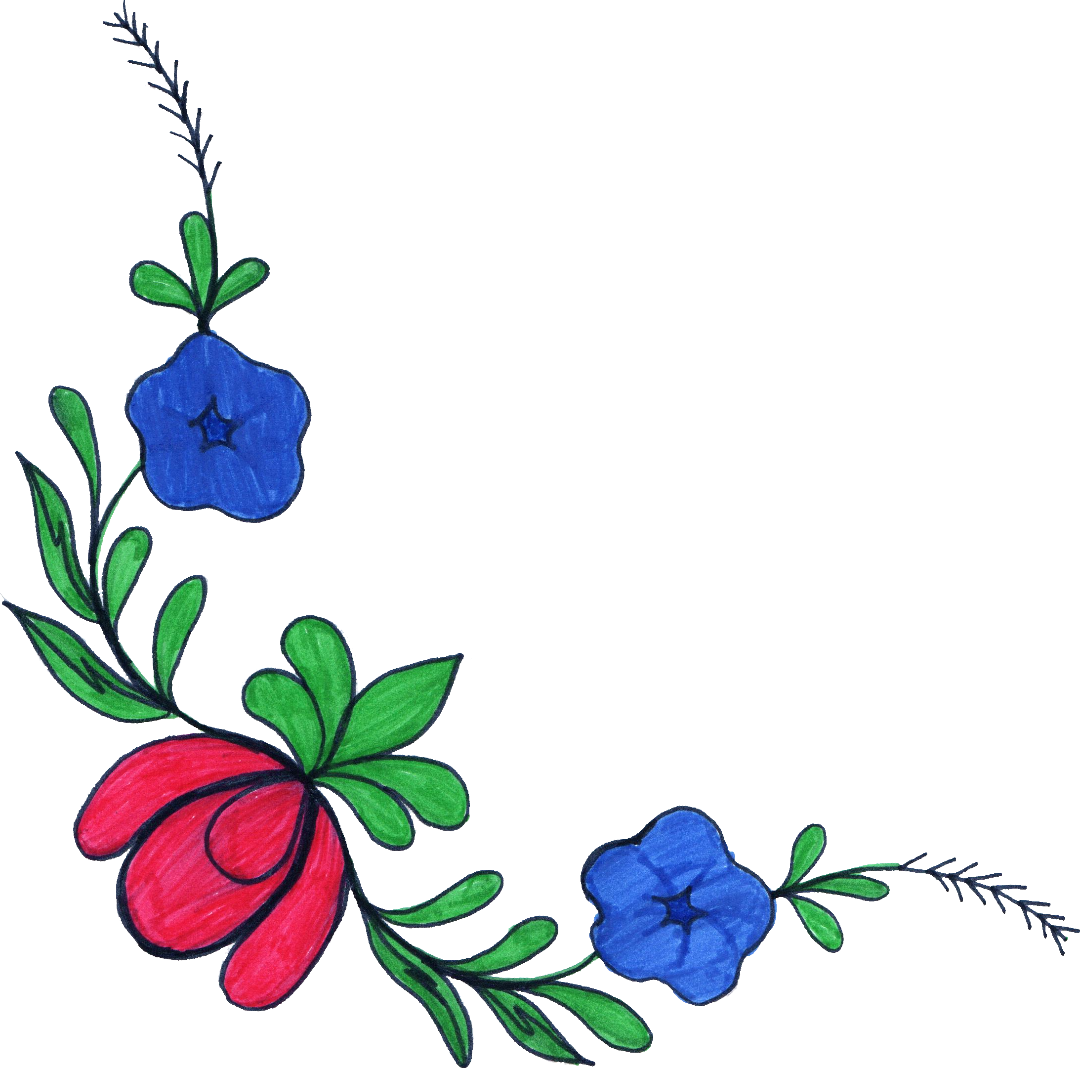 Free Download - Free Png Transparent Flower Corner (2186x2161)
