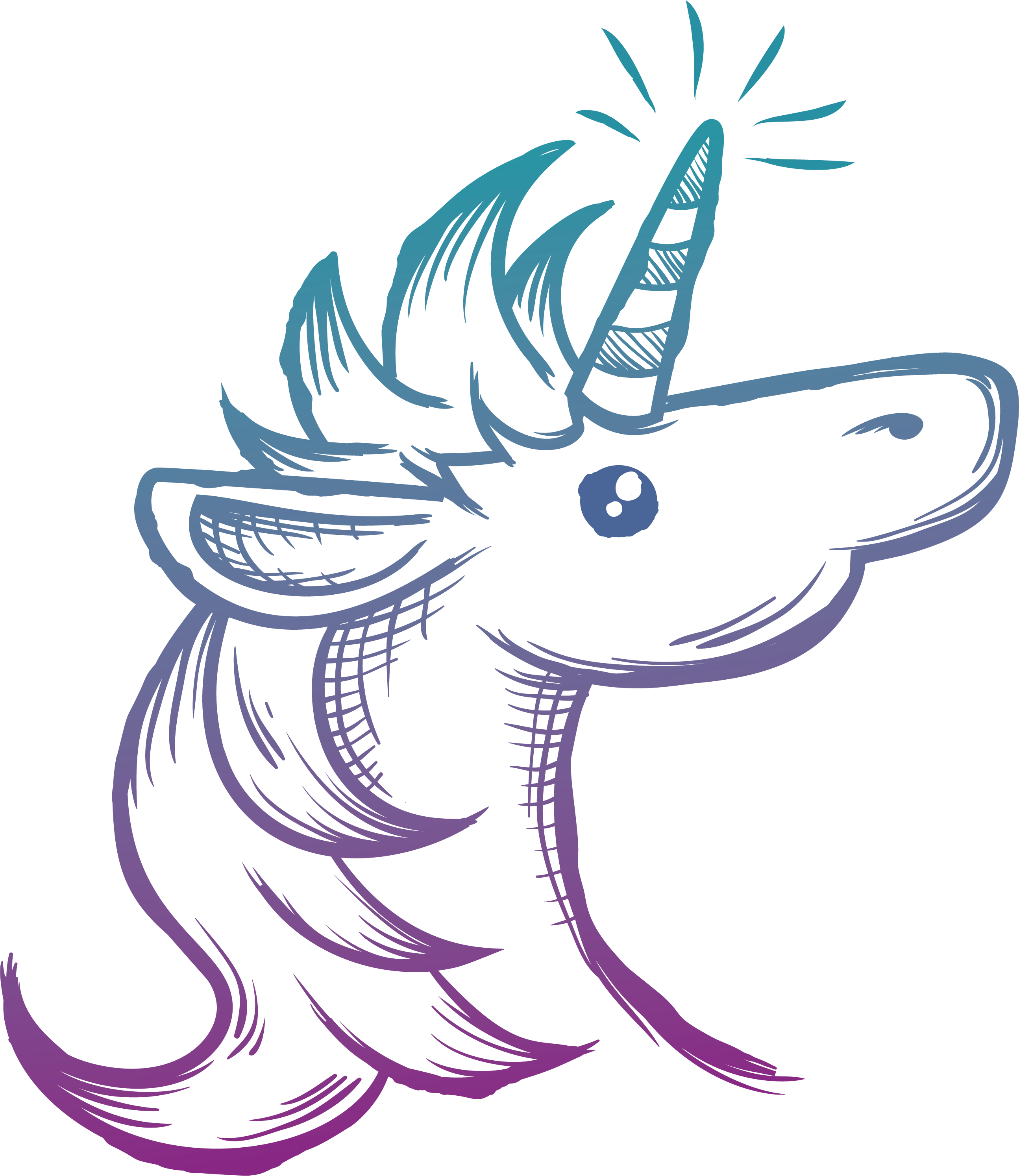 Unicorn Drawing Painting - Unicorn Hand Drawn (2589x2988)