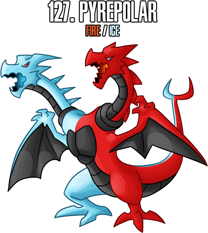 Another Fakeom, And I Really Seem To Have A Thing For - Fakemon Fire And Ice Type (700x770)