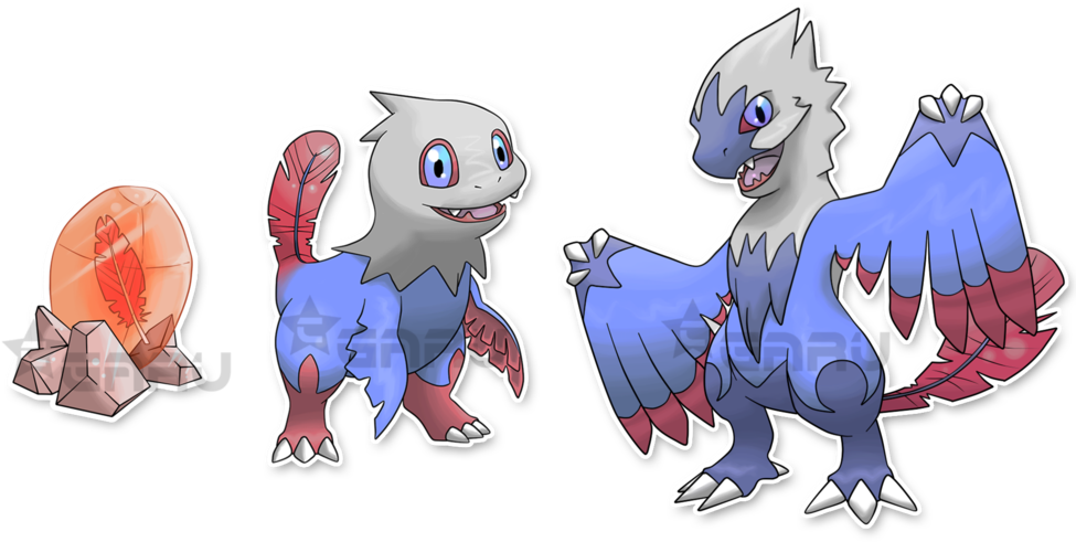 Fakemon Fire Starters - Fan Made Fossil Pokemon (1024x512)