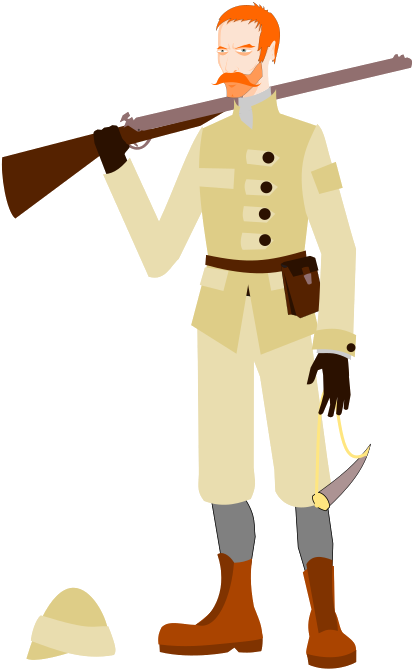 Safari Clipart Safari Hunter - Hunter Cartoon Png (488x726)