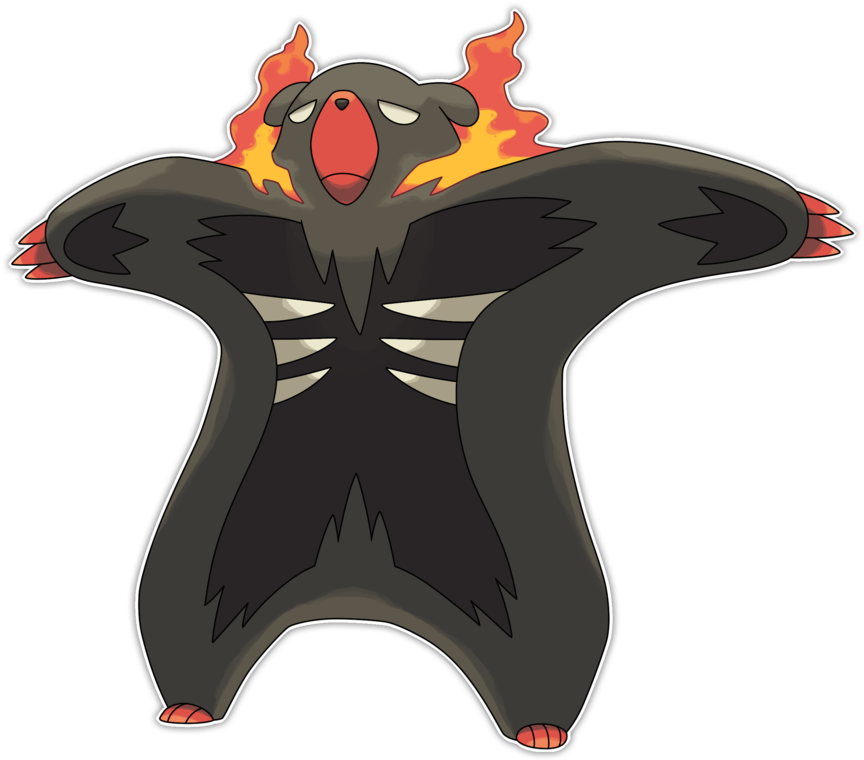 Brugburn, Burned Down Fakemon By Smiley-fakemon - Fakemon Flambear (894x894)