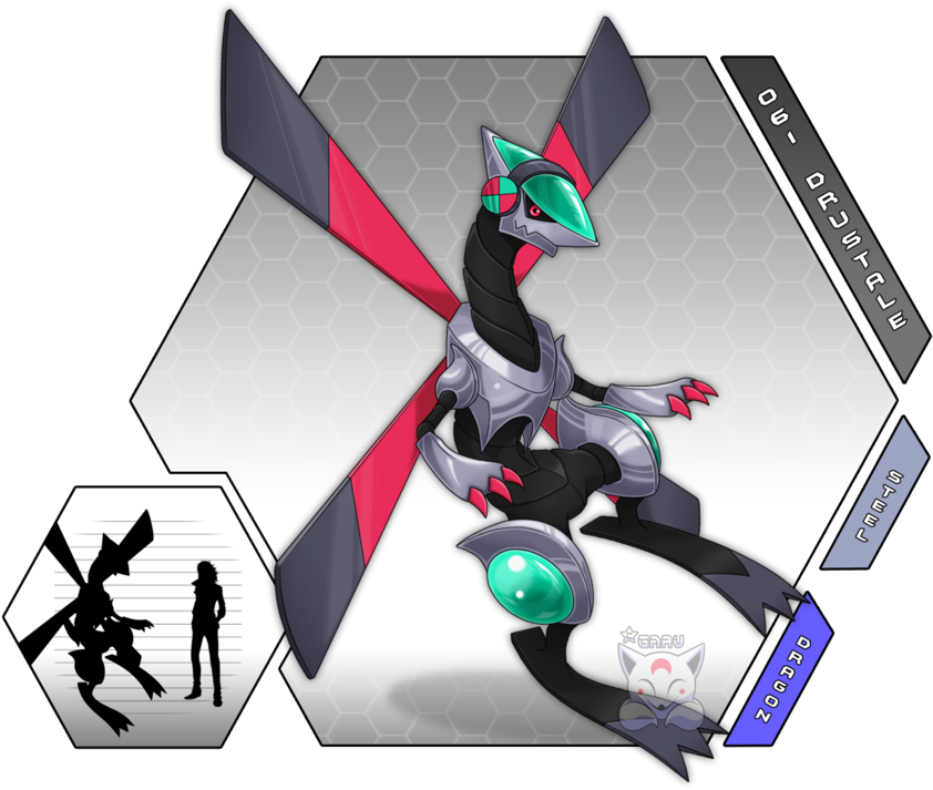 Drustale By Neliorra - Steel Dragon Type Fakemon (900x764)