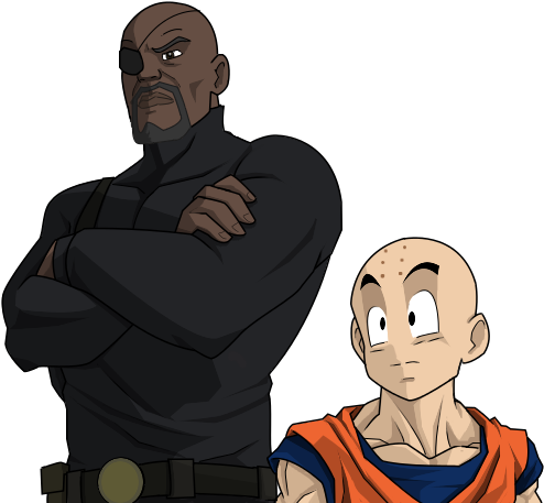 Nick Fury And Krillin By Nemotrex - Krillin (517x460)