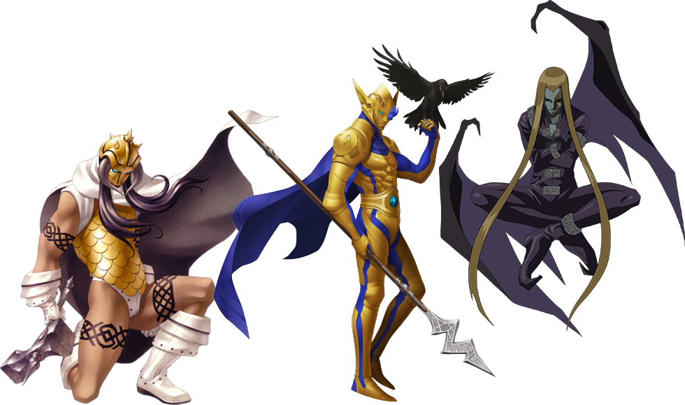 Odin, Thor And Loki ~vs~ Odin, Thor And Loki - Shin Megami Tensei Thor (980x580)