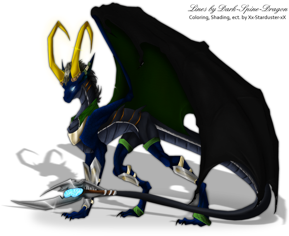 Dragon Loki Colored By Dark Spine Dragon - Loki As A Dragon (1024x861)