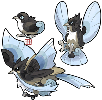 Water Since Gen 6 Had Fire Birds, I Did Water Lmao - Bird Fakemon (363x350)