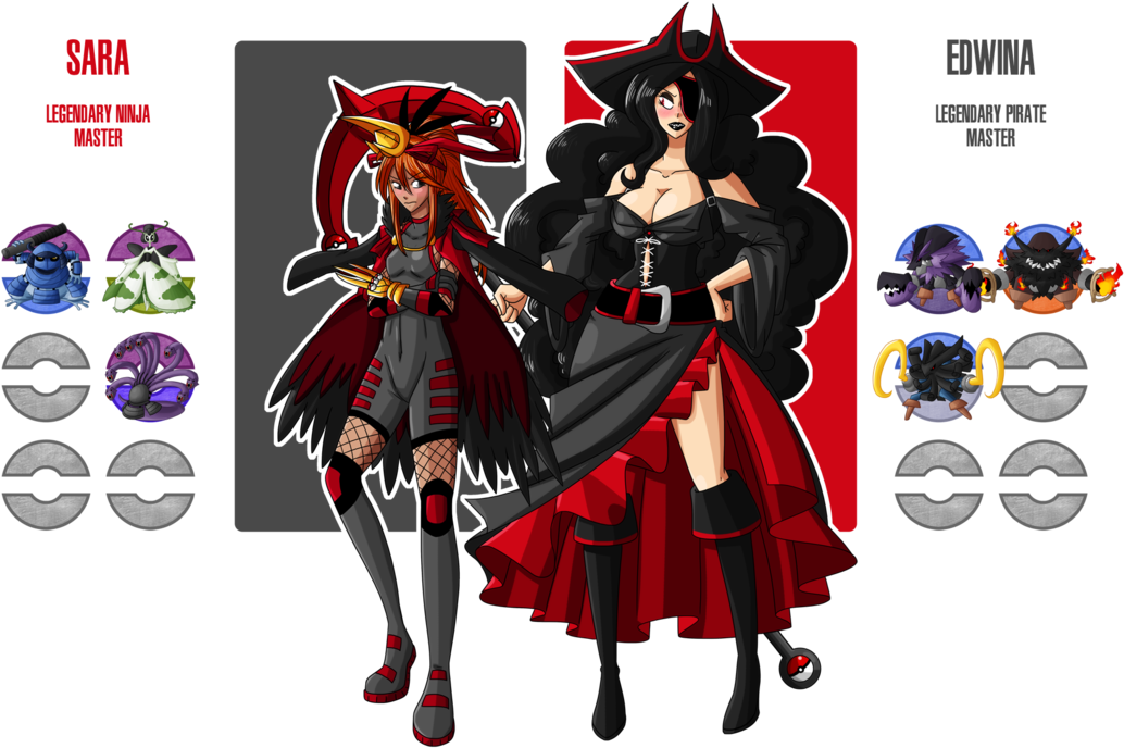 Legendary Ninja And Legendary Pirate By Drcrafty - Fakemon Evil Team (1096x728)