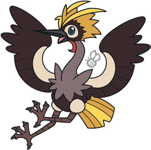 Herocrane Water Starter Fakemon - Drawing (609x557)