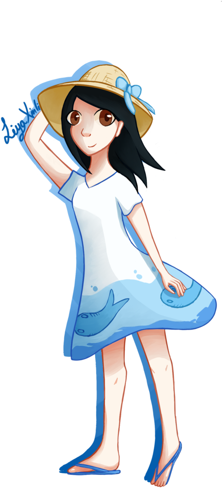Windy Day By Liya-xinli - Cartoon (763x1047)