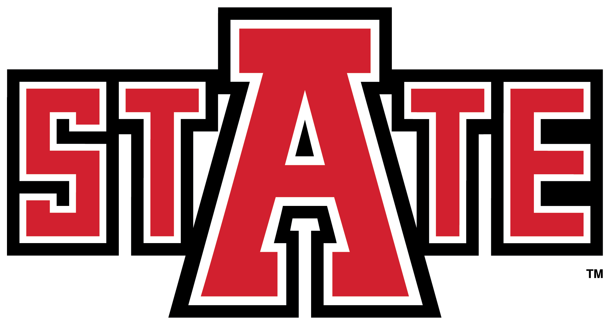 2-color State Mark For Light Background - Arkansas State University Red Wolves Football (2100x1119)