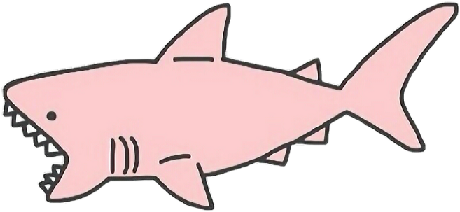Shark Pink Kawaii Aesthetic Trendyfreetoedit - Pink Shark (657x303)