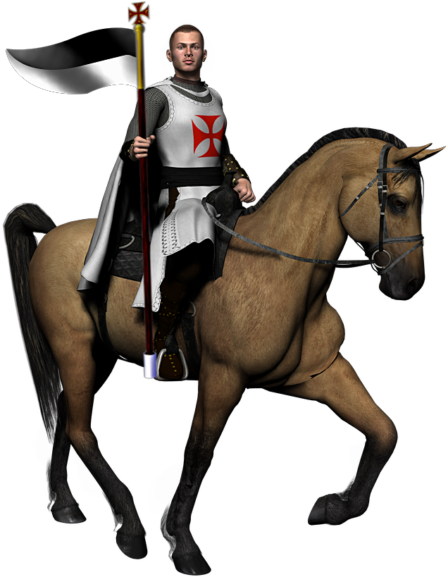 Real Men Rescue Women From Fire-breathing Dragons - Knight On Horse Png (655x838)