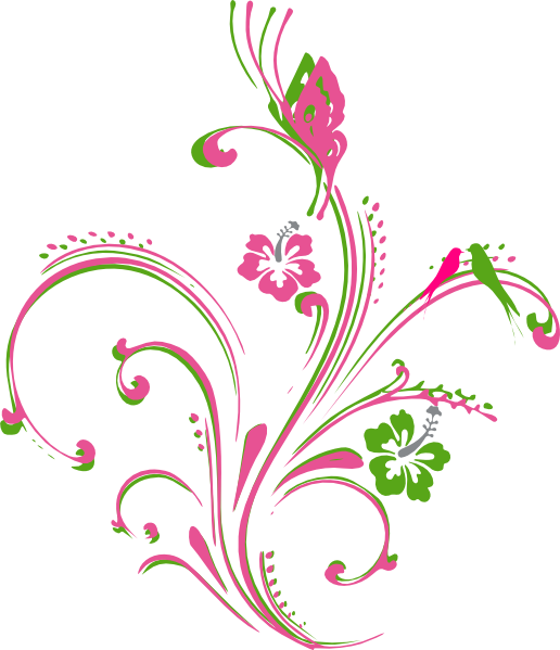 Pink And Green Butterfly (516x599)