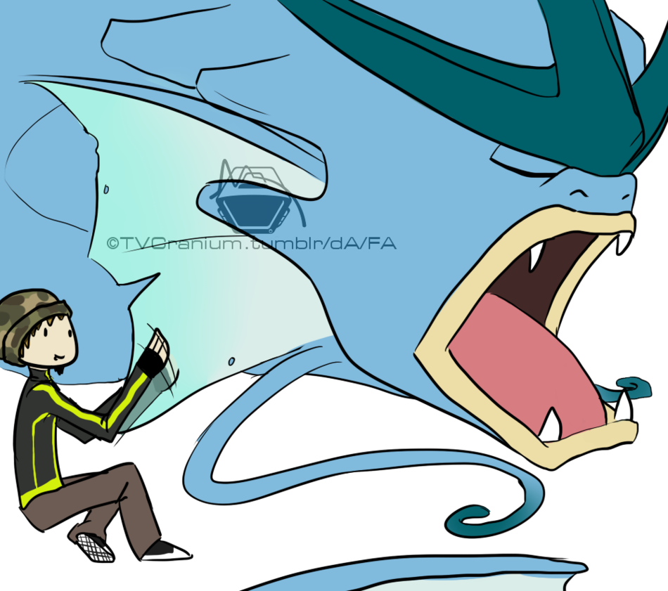 Gyarados Petting By Tvcranium - Cartoon (950x841)
