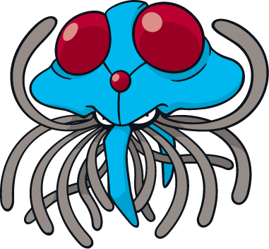 With Its Menacing Glare, Alien Cranium, Myriad Stinging - Pokemon Tentacruel (381x353)