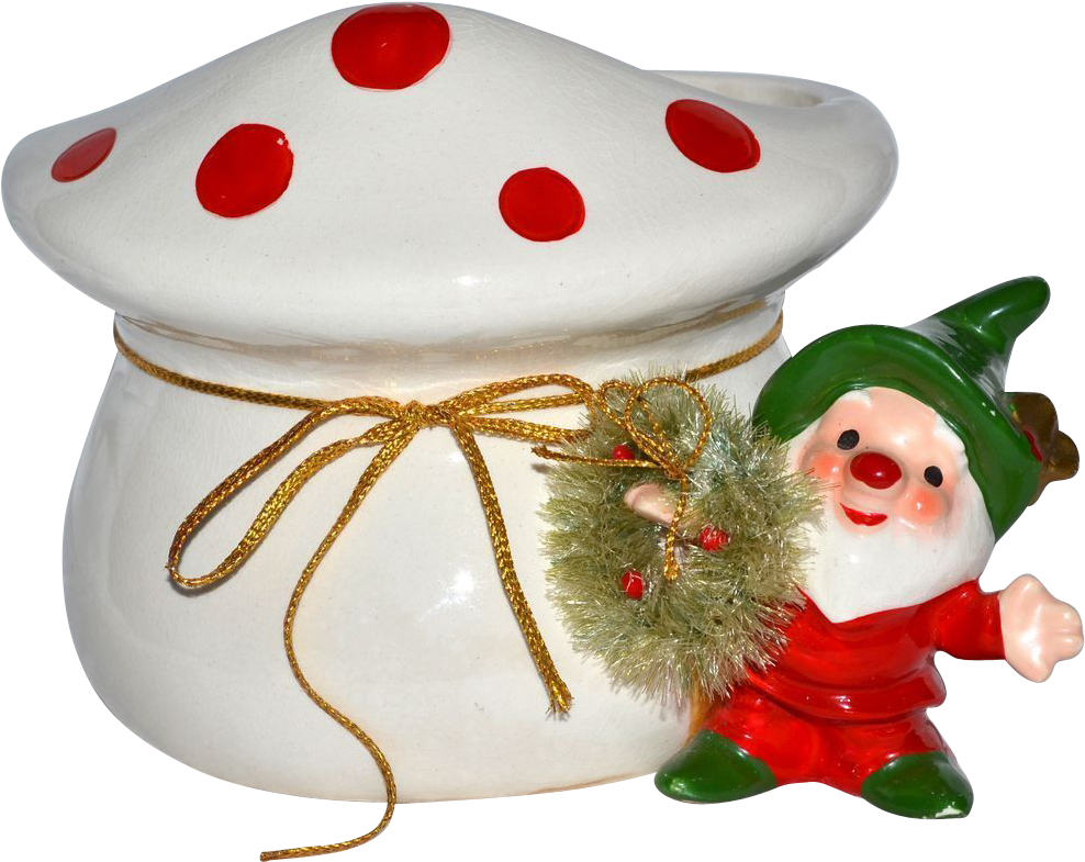 Napcoware ~ Christmas Gnome Or Elf Planter With Red - Christmas Ornament (987x987)