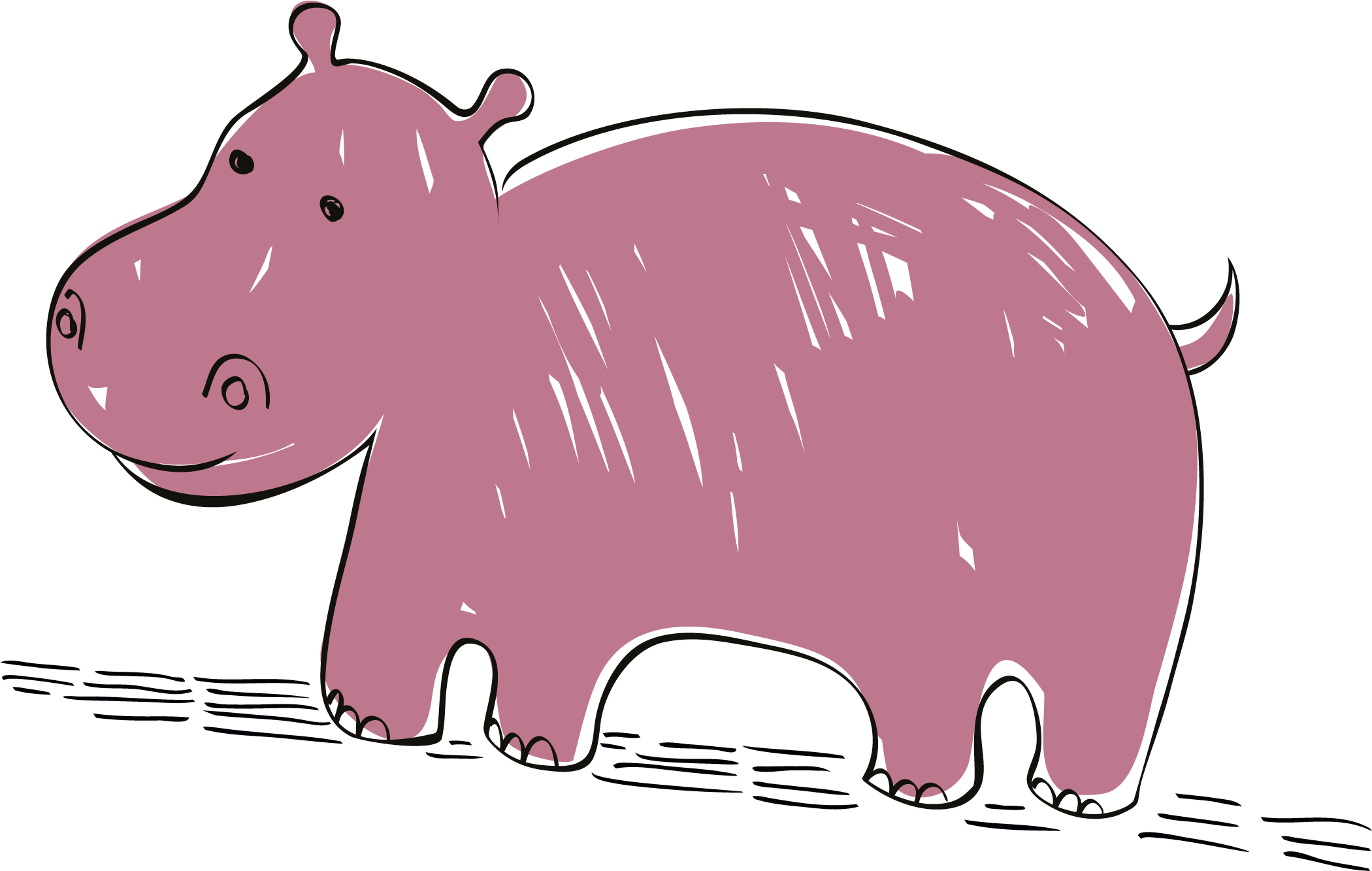 Cartoon Domestic Pig Hippopotamus - Cartoon Domestic Pig Hippopotamus (2717x2103)