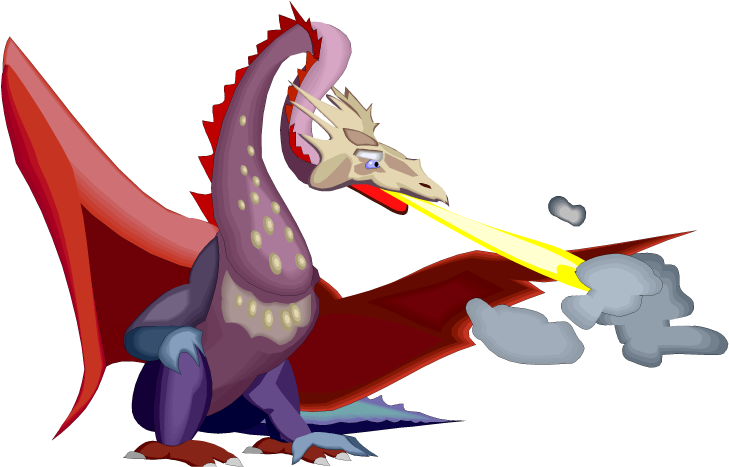 Fire-breathing Dragon With Wings And Long Neck - Fantasy Colorful Dragon Large Tote Bag, Natural, Large (750x480)