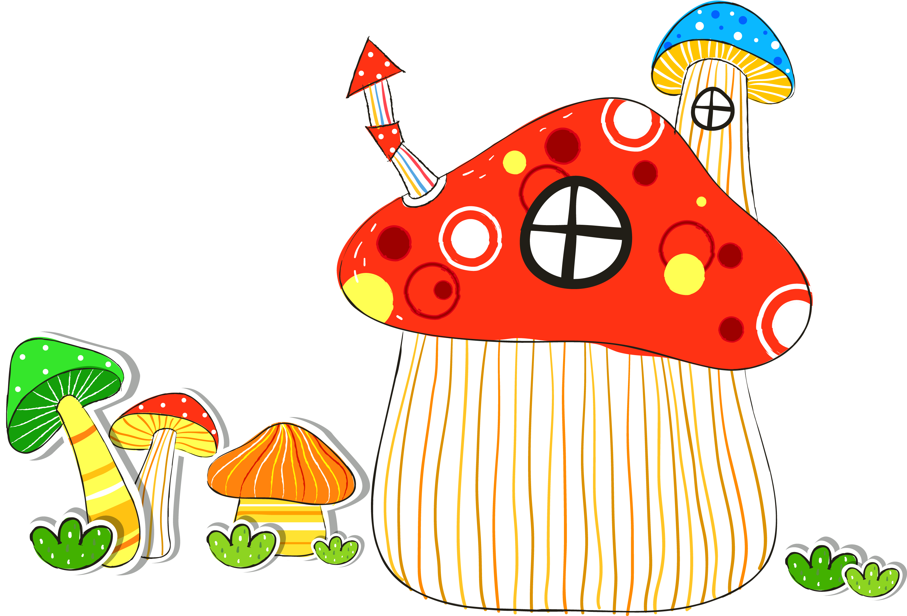 Mushroom House 3087*2219 Transprent Png Free Download - Mushroom House 3087*2219 Transprent Png Free Download (3087x2219)