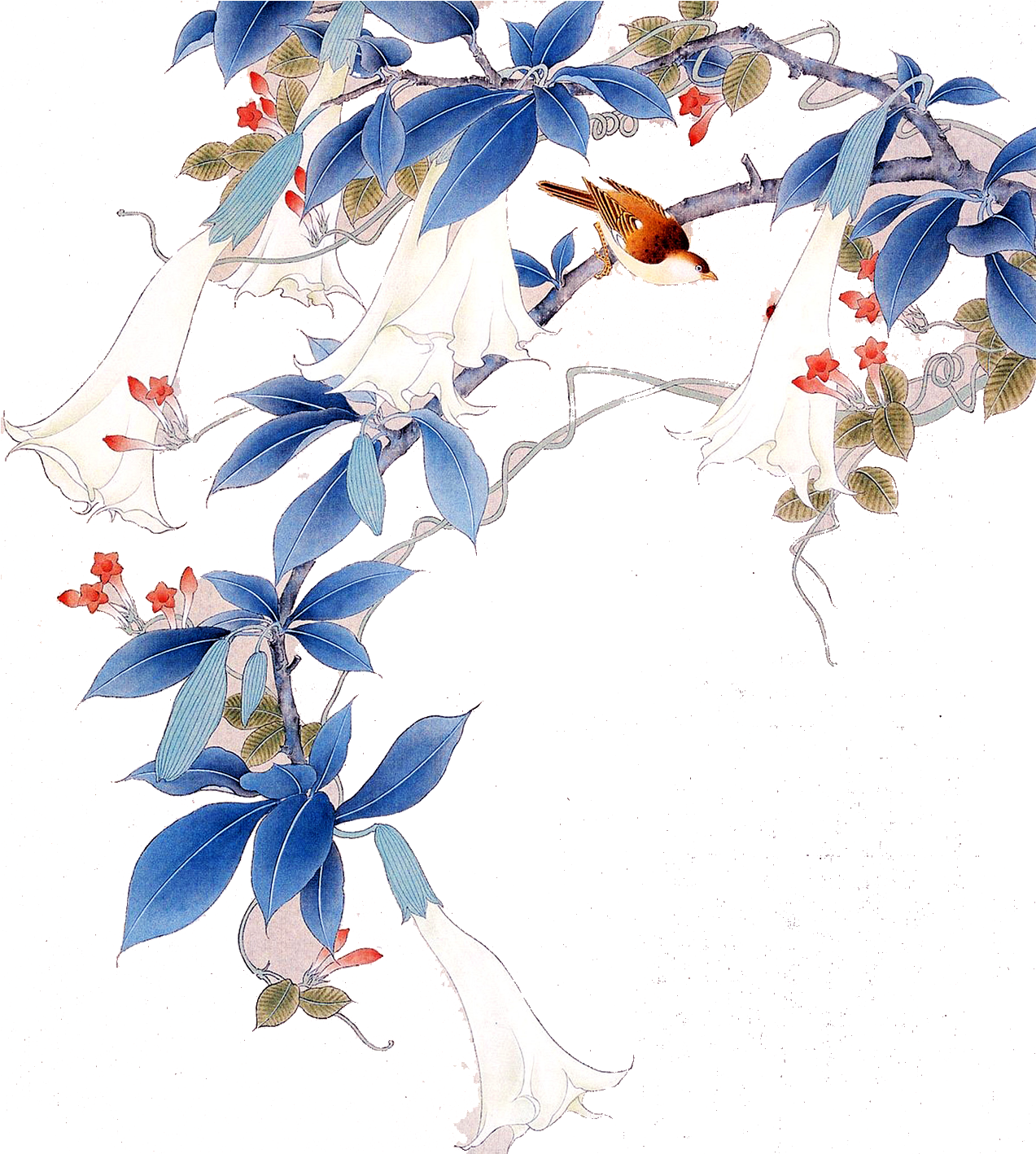 Gongbi Bird And Flower Painting Chinese Painting Hanging - Gongbi Bird And Flower Painting Chinese Painting Hanging (1417x1417)