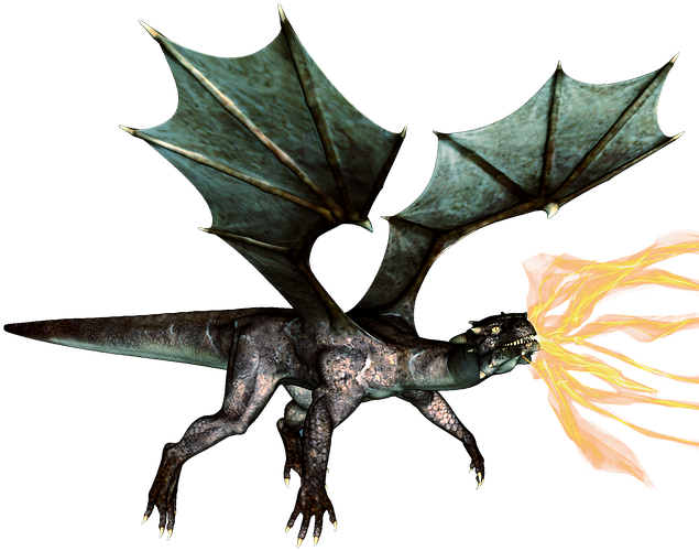 Dragon, Fire, Fantasy, Isolated, Fire-breathing Dragon - Fire (640x640)