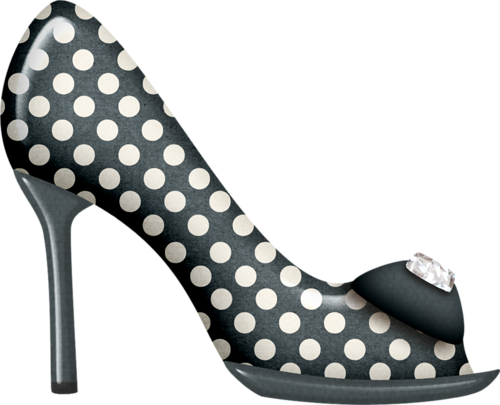 Shoe Girl Clipart Polka Dot Scrapbook - Basic Pump (500x405)