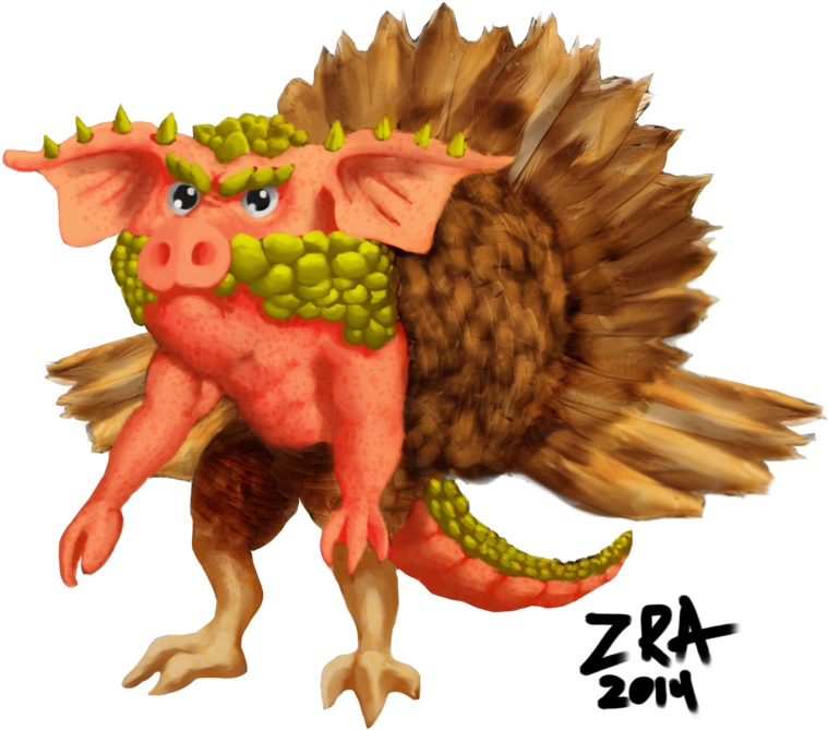 Fire Breathing Turkey Pig By Rhettcandy Fire Breathing - Cartoon (1024x791)
