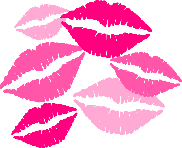 Kissing Clipart Kissy Lip - Kisses Clipart (600x488)
