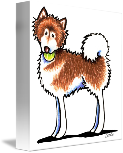 Share On Tumblr - Alaskan Malamute Playtime Yet Rectangle Magnet (523x650)