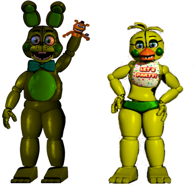 Playtime Bonnie And Chica By Popgoesfan - Five Nights At Freddy's (1000x800)