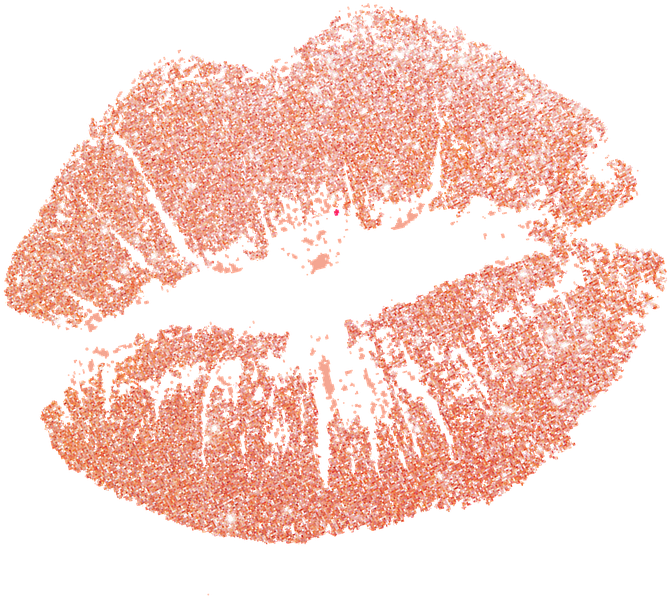 Lip Rose Kiss Clip Art - Rose Gold Glitter Lips (720x720)