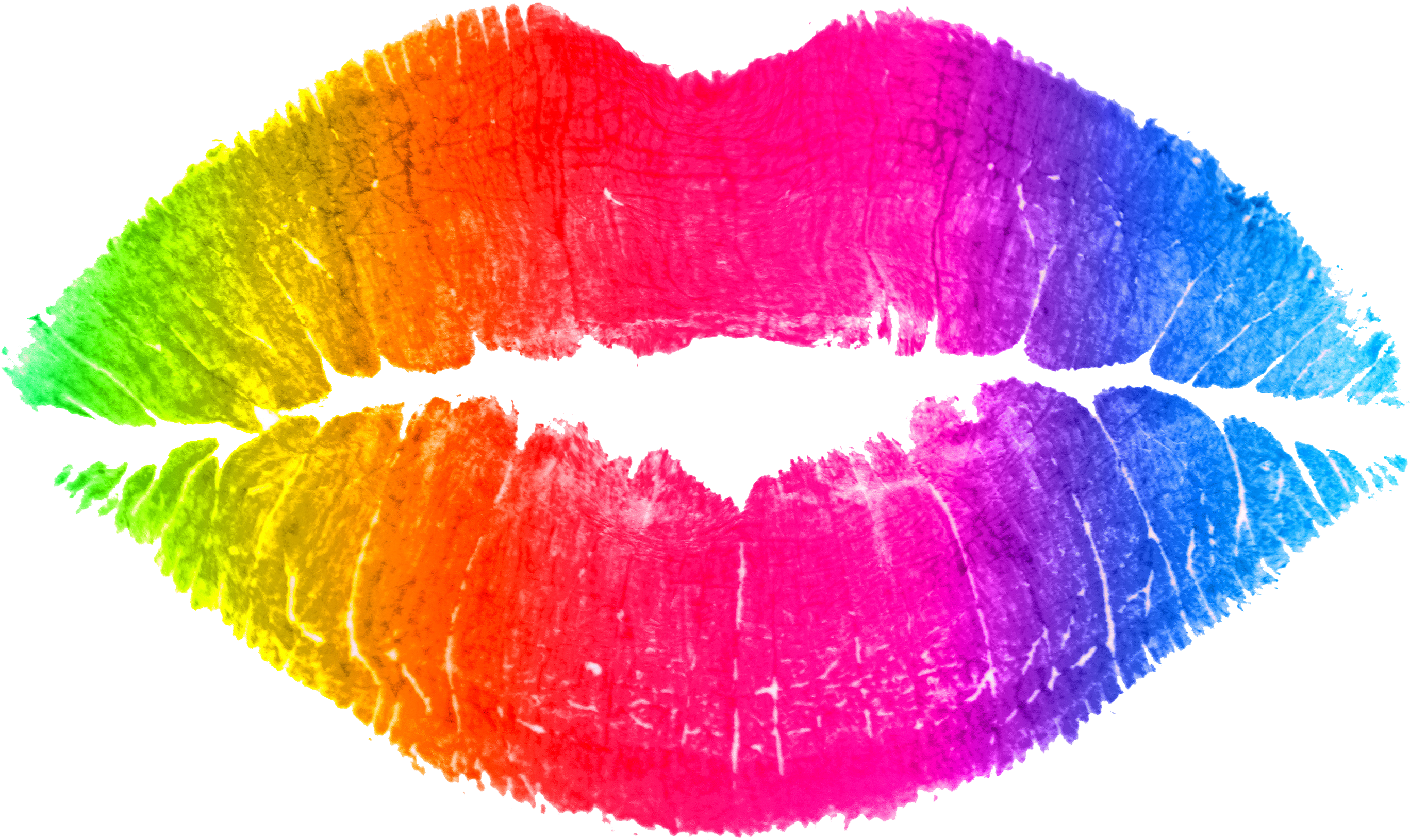 Drawing Lip Rainbow Color Clip Art - Rainbow Lips (2793x1716)