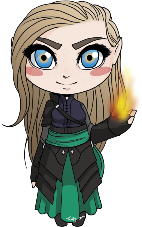 Celeana Sardothian/ Lillian Gordiana/ Elentiya/ Fireheart/ - Chibi Throne Of Glass (614x874)