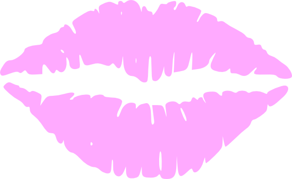 Cartoon Kiss Lips Clipart - Personalised Hen Party Night Do Sash In Pink/birthday (600x368)
