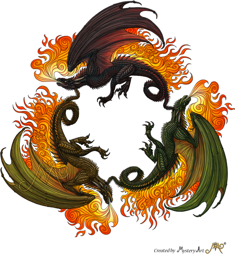 Three Dragons By Sunima On Deviantart Cute Dragon Clip - Three Dragons (816x979)