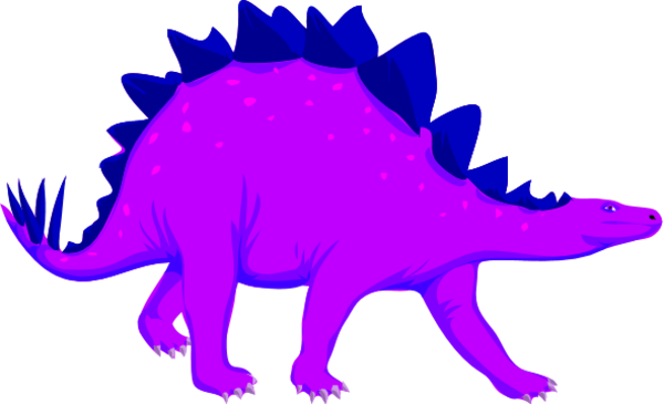 Purple Dinosaur Clipart - All Kinds Of Dinosaurs (600x365)