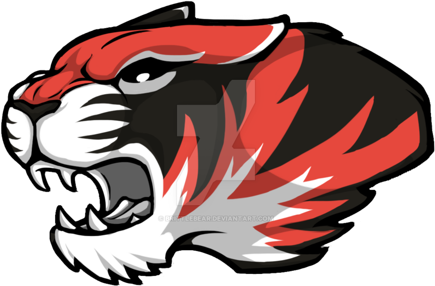 Tiger Mascot By Brittlebear - Red Tiger Mascot Png (900x591)