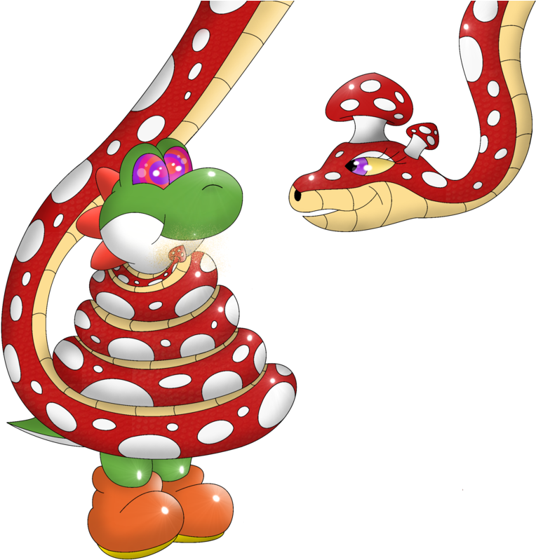 Yoshi And The Mushroom Serpent By Kinipharian - Yoshi Hypnosis (973x821)
